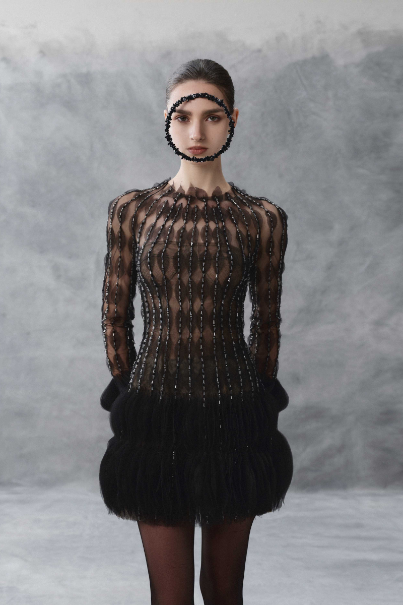 BUSTIER COCKTAIL DRESS IN BLACK