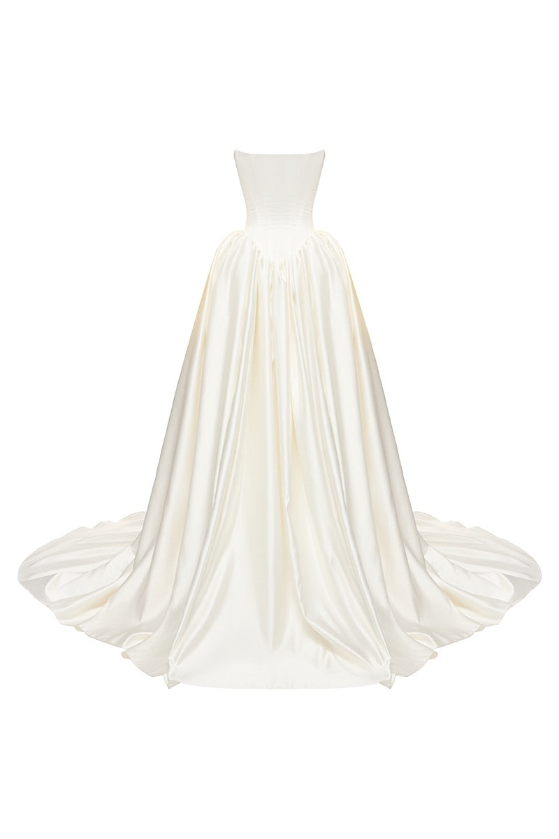 ETERNA DRESS SATIN IN OFF-WHITE