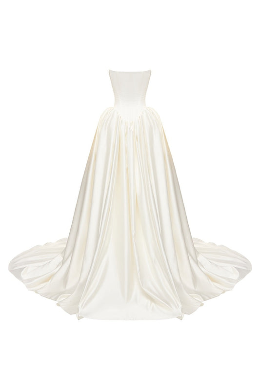 ETERNA DRESS SATIN IN OFF-WHITE