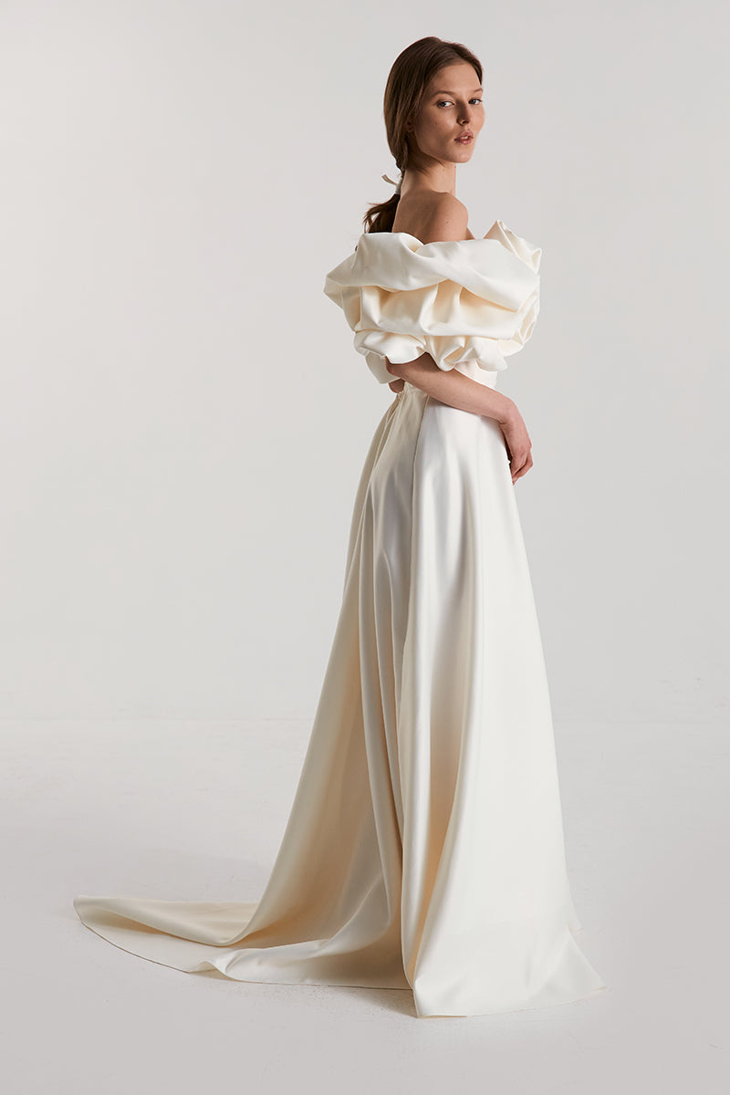 MERINGUE DRESS SILK IN OFF-WHITE