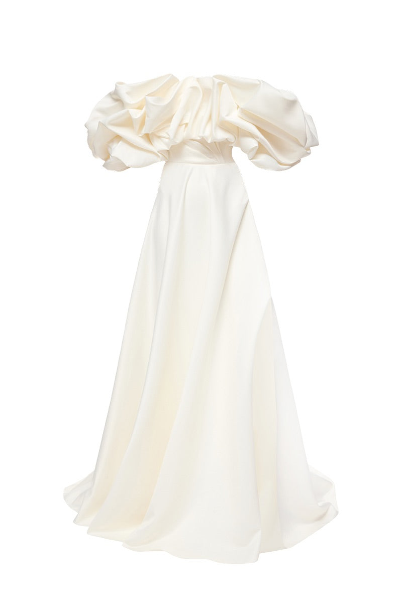 MERINGUE DRESS SILK IN OFF-WHITE