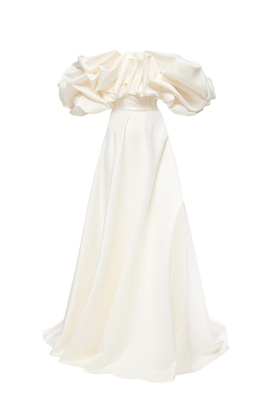 MERINGUE DRESS SILK IN OFF-WHITE