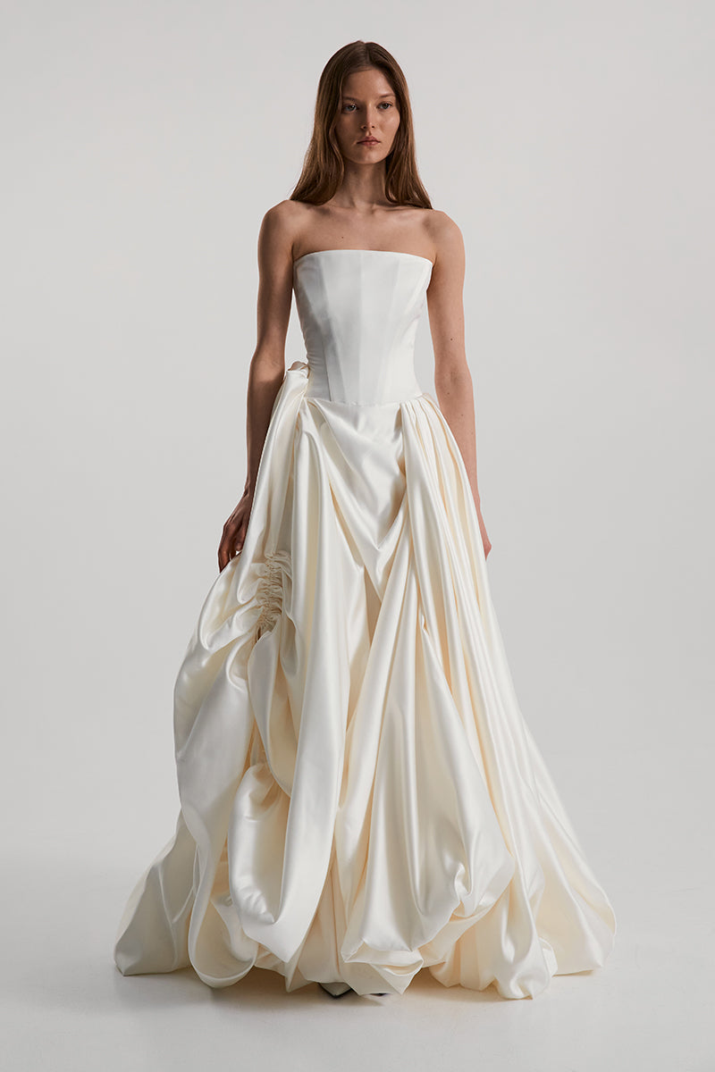 MIRA DRESS SILK IN OFF-WHITE
