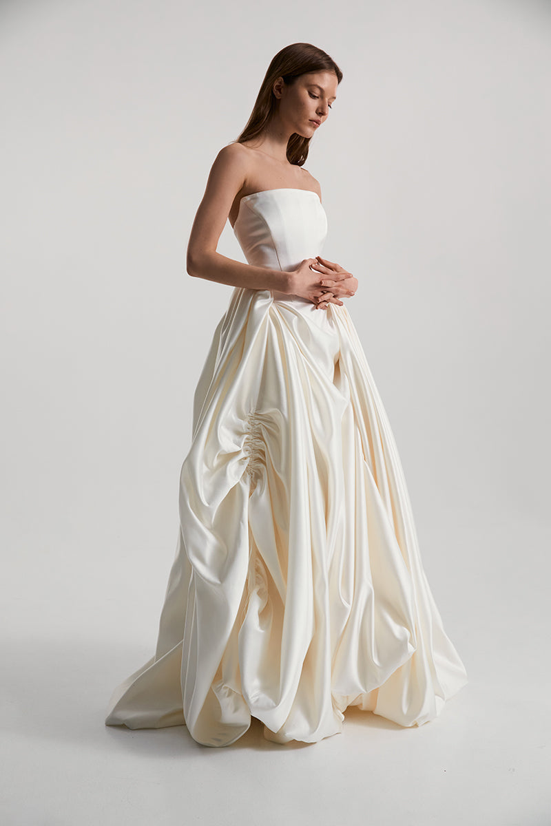 MIRA DRESS SILK IN OFF-WHITE