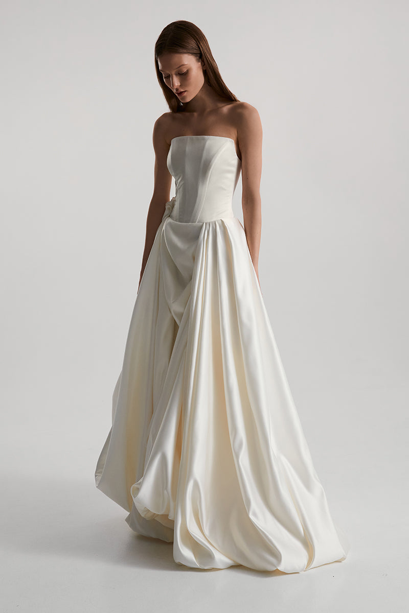 MIRA DRESS SILK IN OFF-WHITE