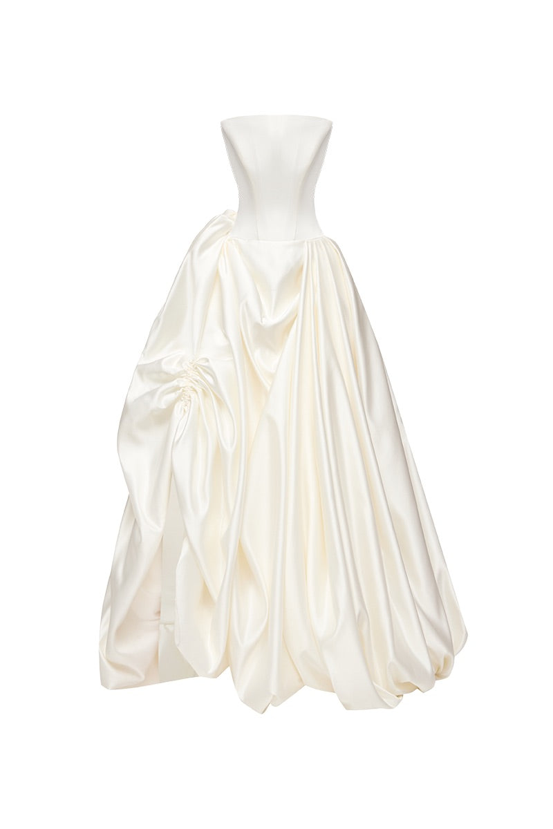 MIRA DRESS SILK IN OFF-WHITE