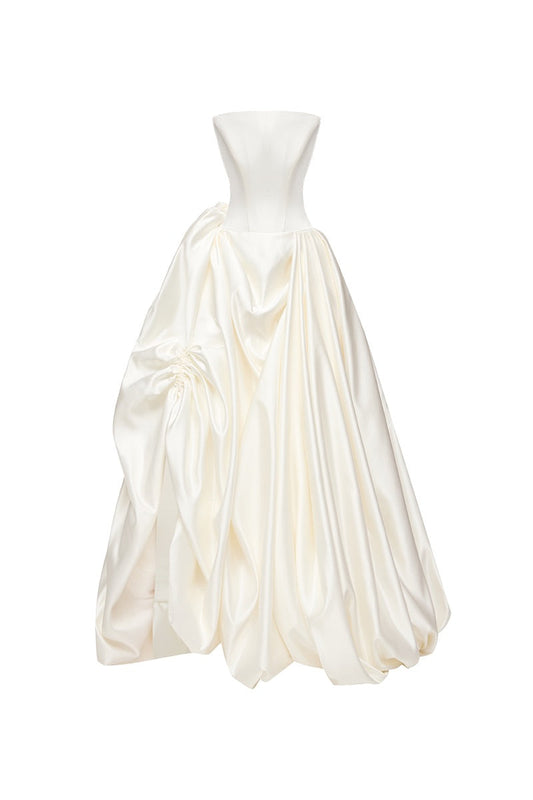 MIRA DRESS SILK IN OFF-WHITE