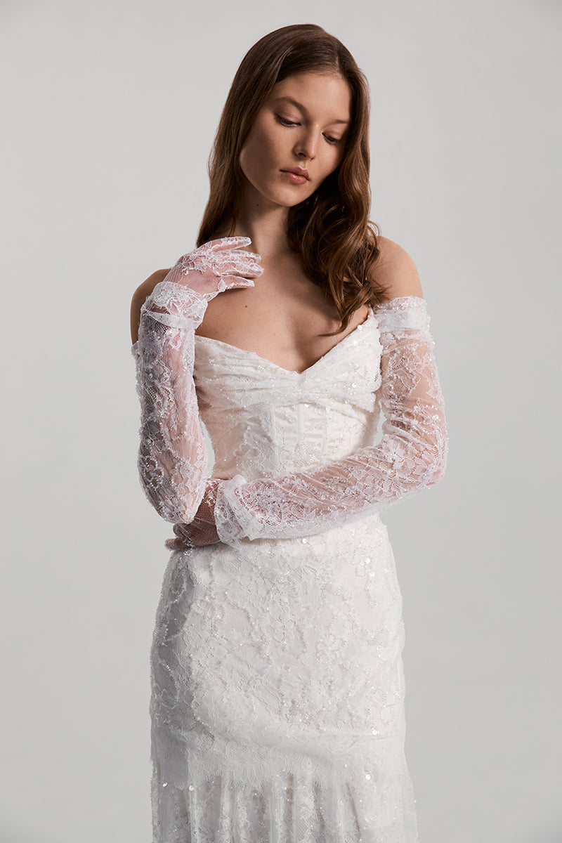 CELESTA DRESS SATIN IN WHITE