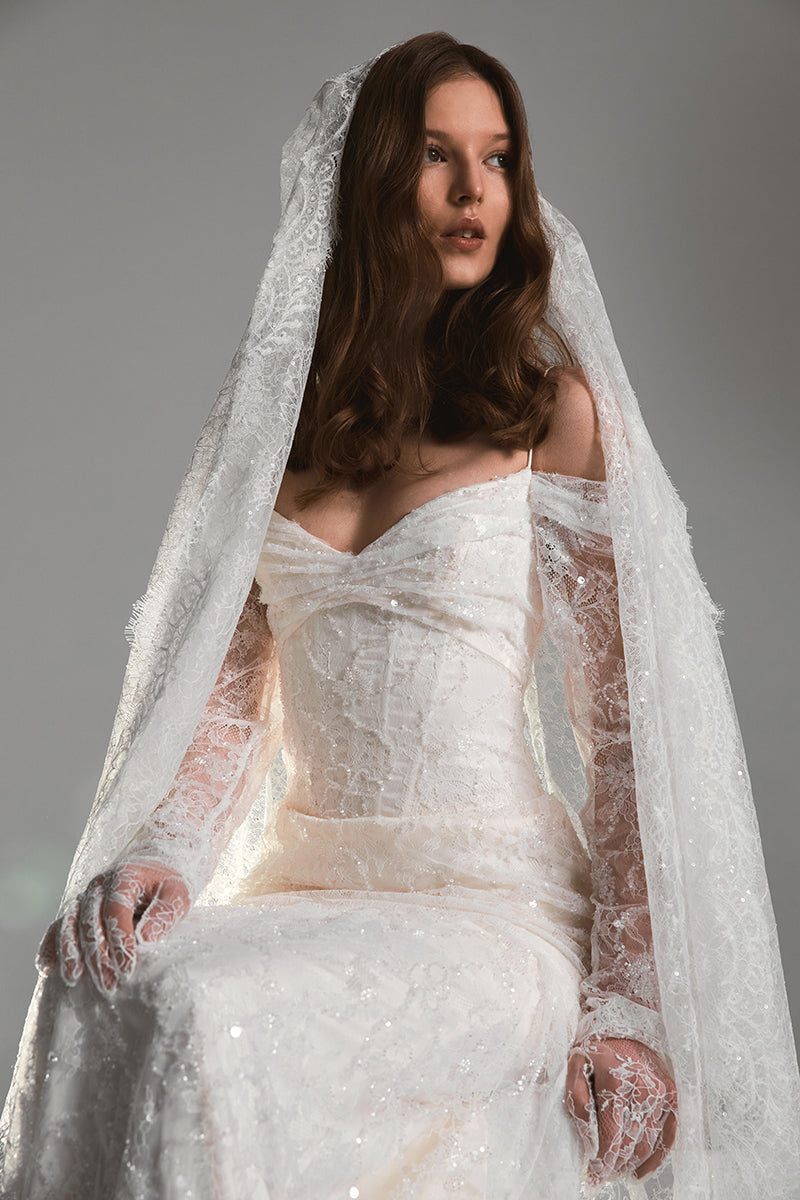 CELESTA DRESS SATIN IN WHITE