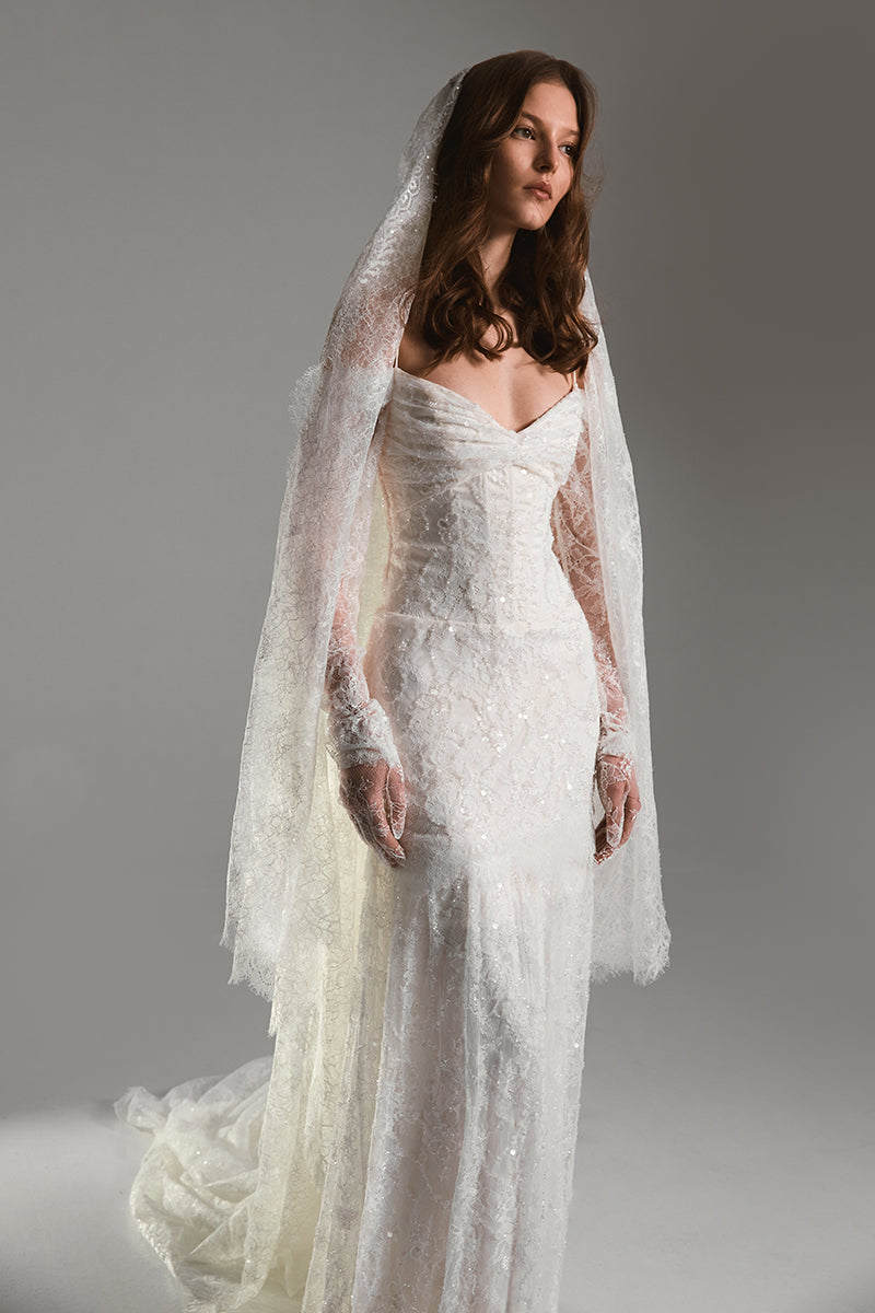 CELESTA DRESS SATIN IN WHITE