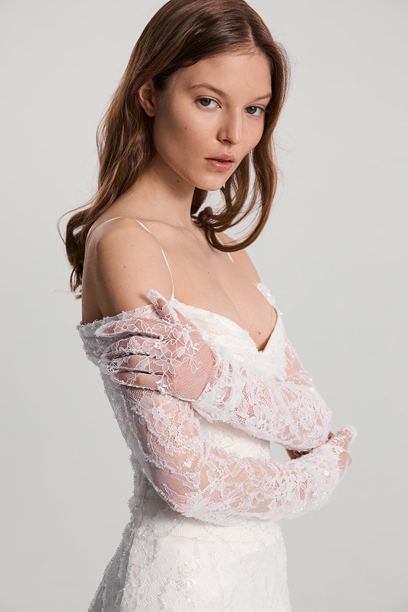 CELESTA DRESS SATIN IN WHITE