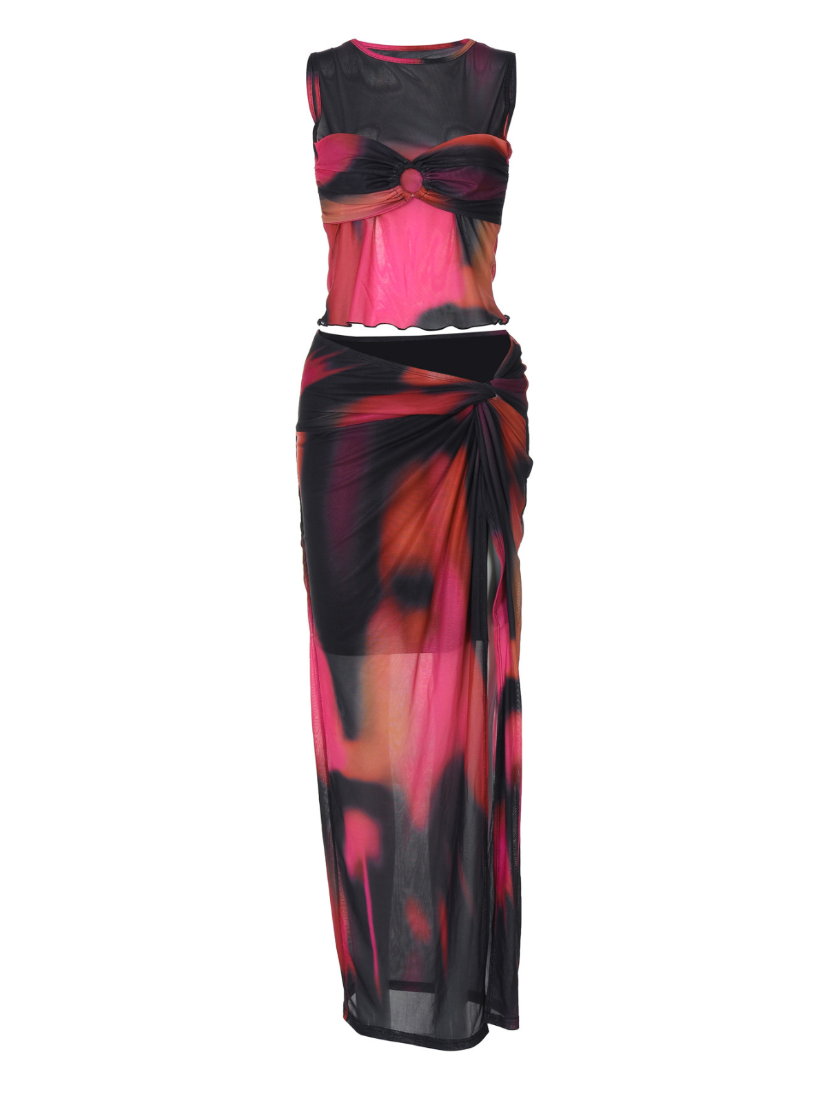Waldor Sleeveless Printed Skirt Set