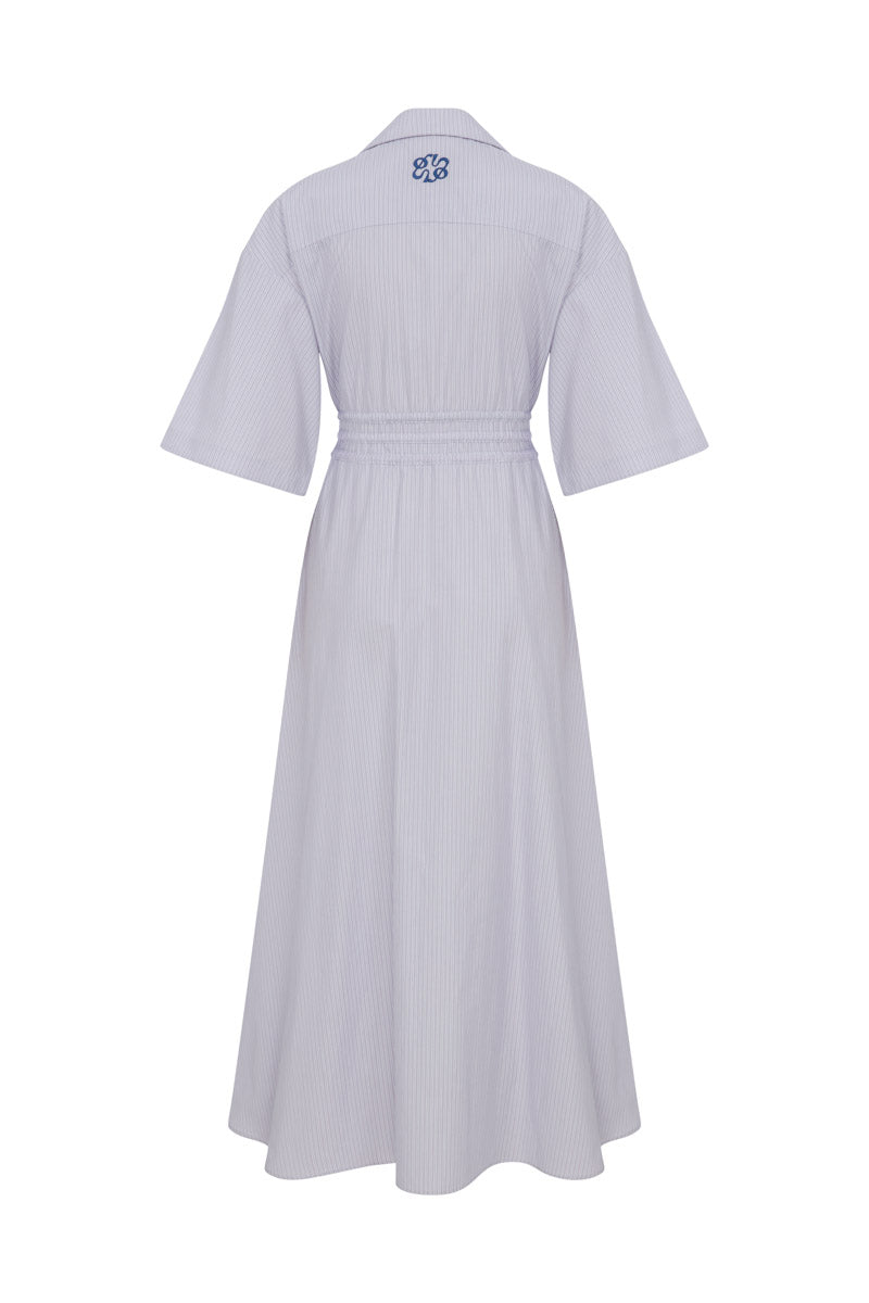 SHIRT DRESS WITH DRAWSTRINGS