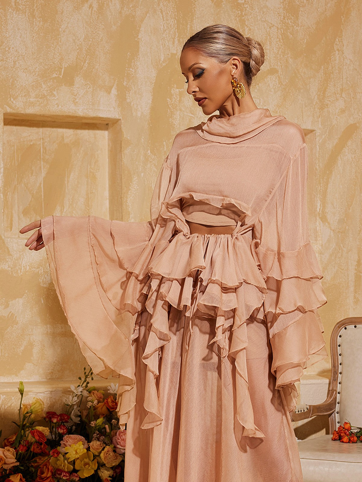 Xayvion Ruffle Tiered Skirt Set