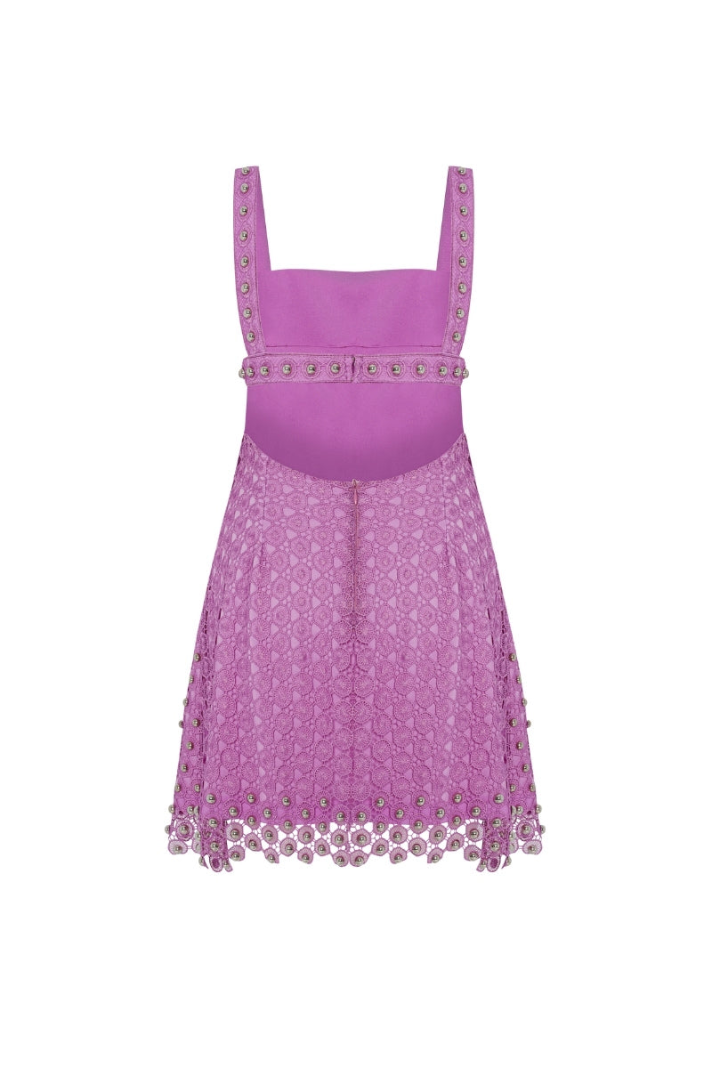 CORSET DETAILED STRAPLESS MINI DRESS IN PINK