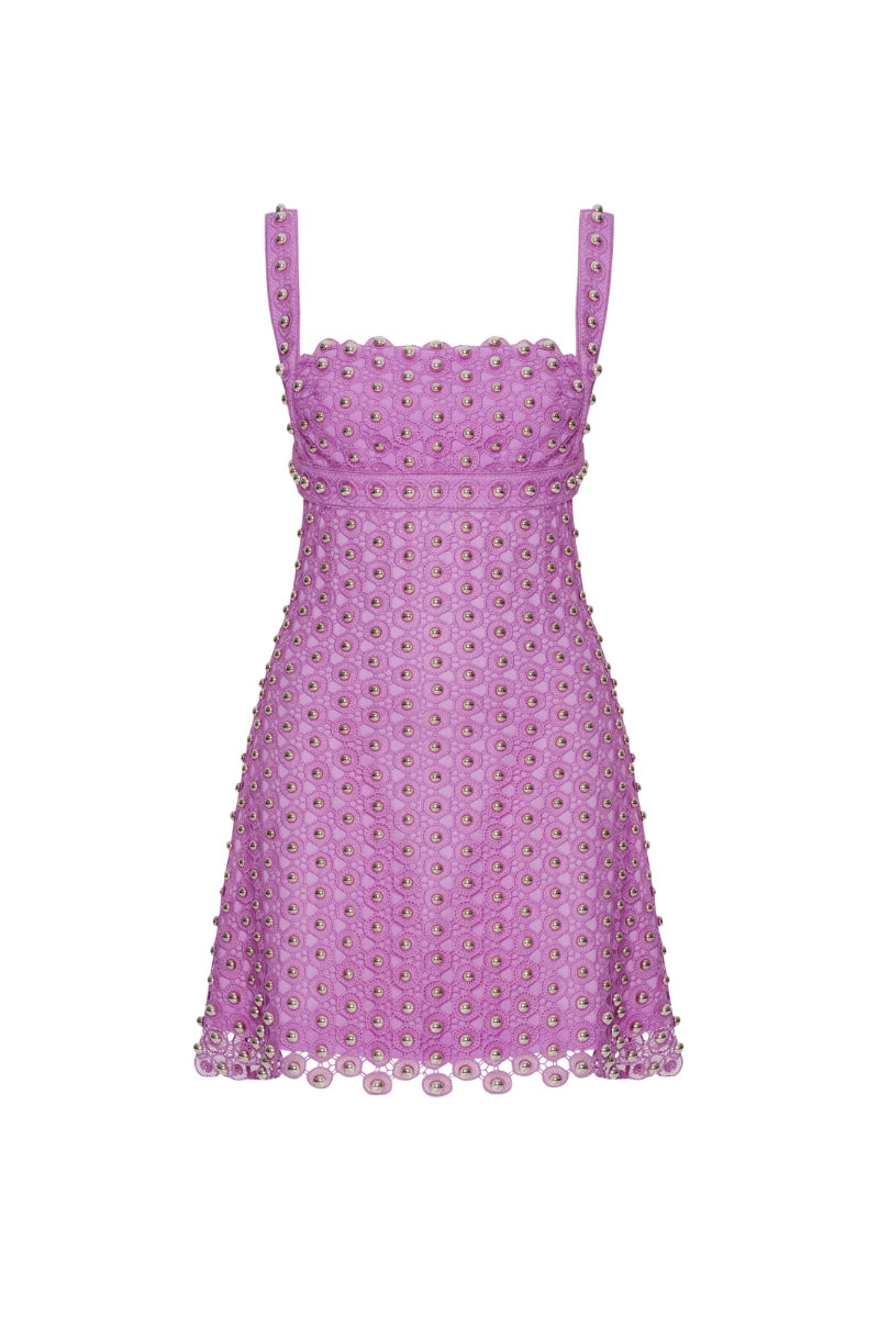 CORSET DETAILED STRAPLESS MINI DRESS IN PINK