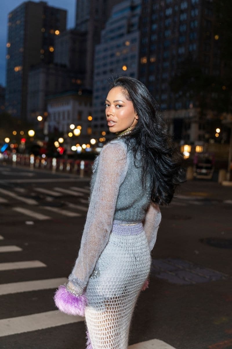 GRAY HANDMADE CASHMERE KNIT CARDIGAN