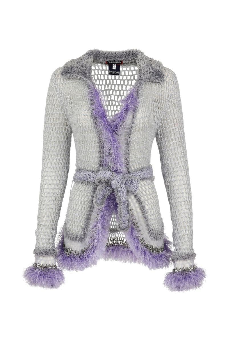 LAVENDER HANDMADE KNITTED CARDIGAN