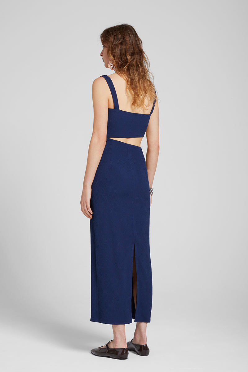 CUT-OUT NAVY DRESS