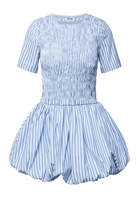 ELENOR STRIPED BLUE MINI DRESS