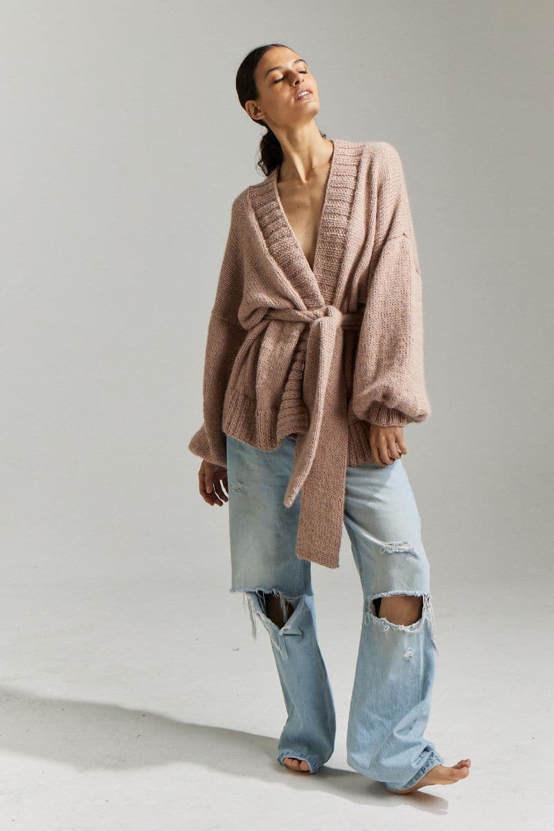 DEMOISELLE OVERSIZED BELTED CARDIGAN