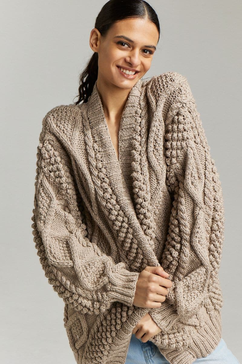 DIDI POPCORN STITCH OVERSIZED CARDIGAN