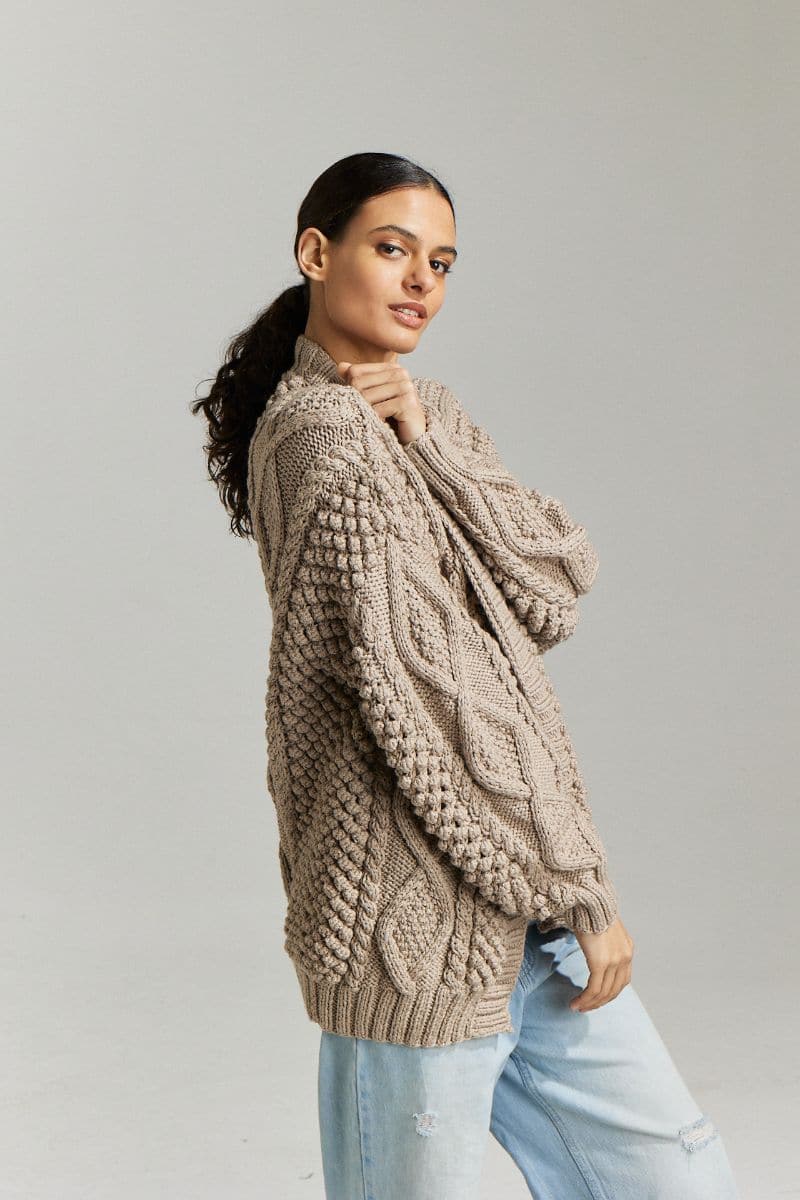 DIDI POPCORN STITCH OVERSIZED CARDIGAN