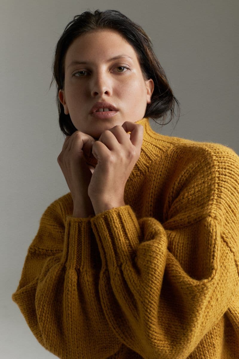 MUSTARD EVE MIDI TURTLENECK SWEATER