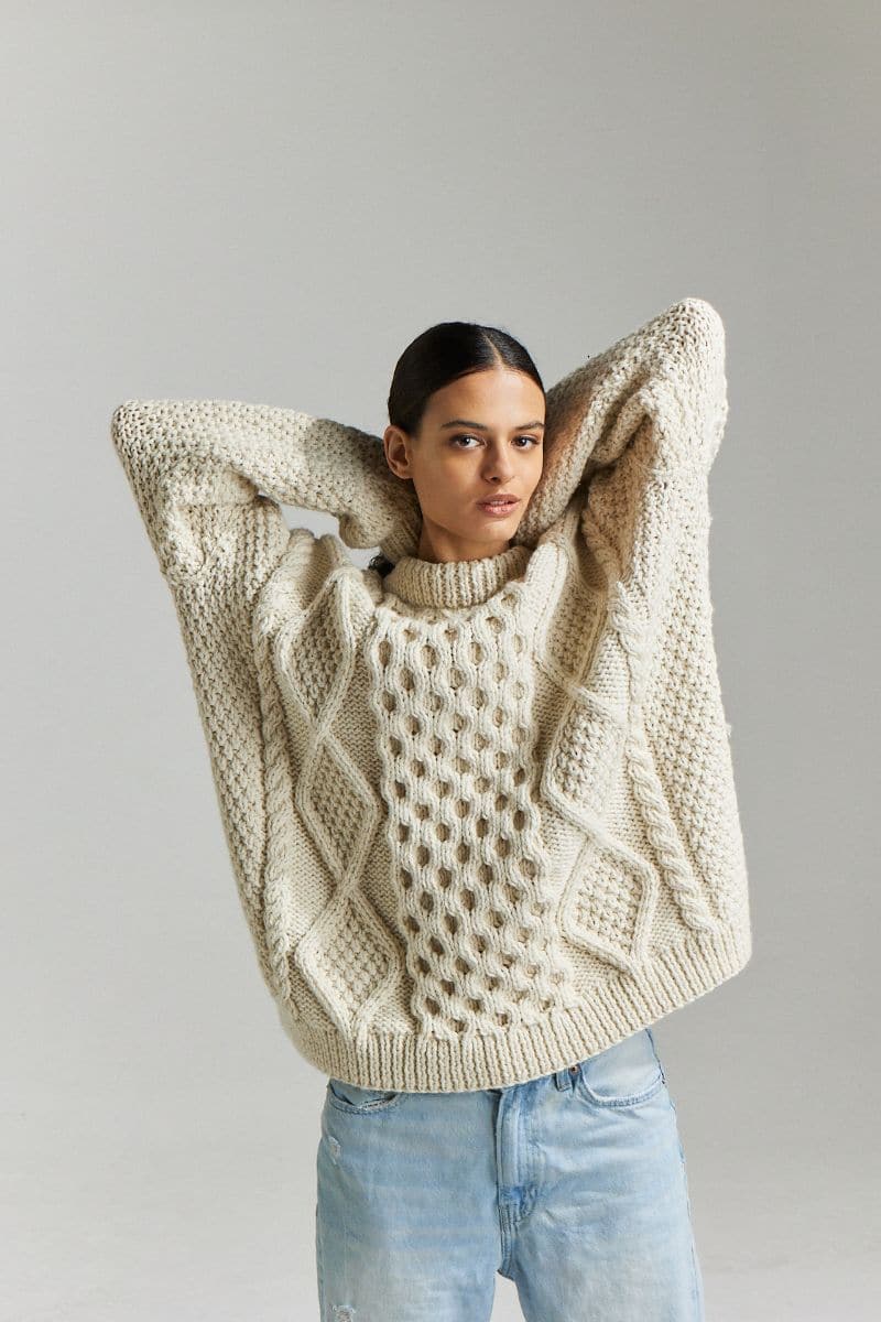 OFF WHITE HONEY CREW NECK SWEATER