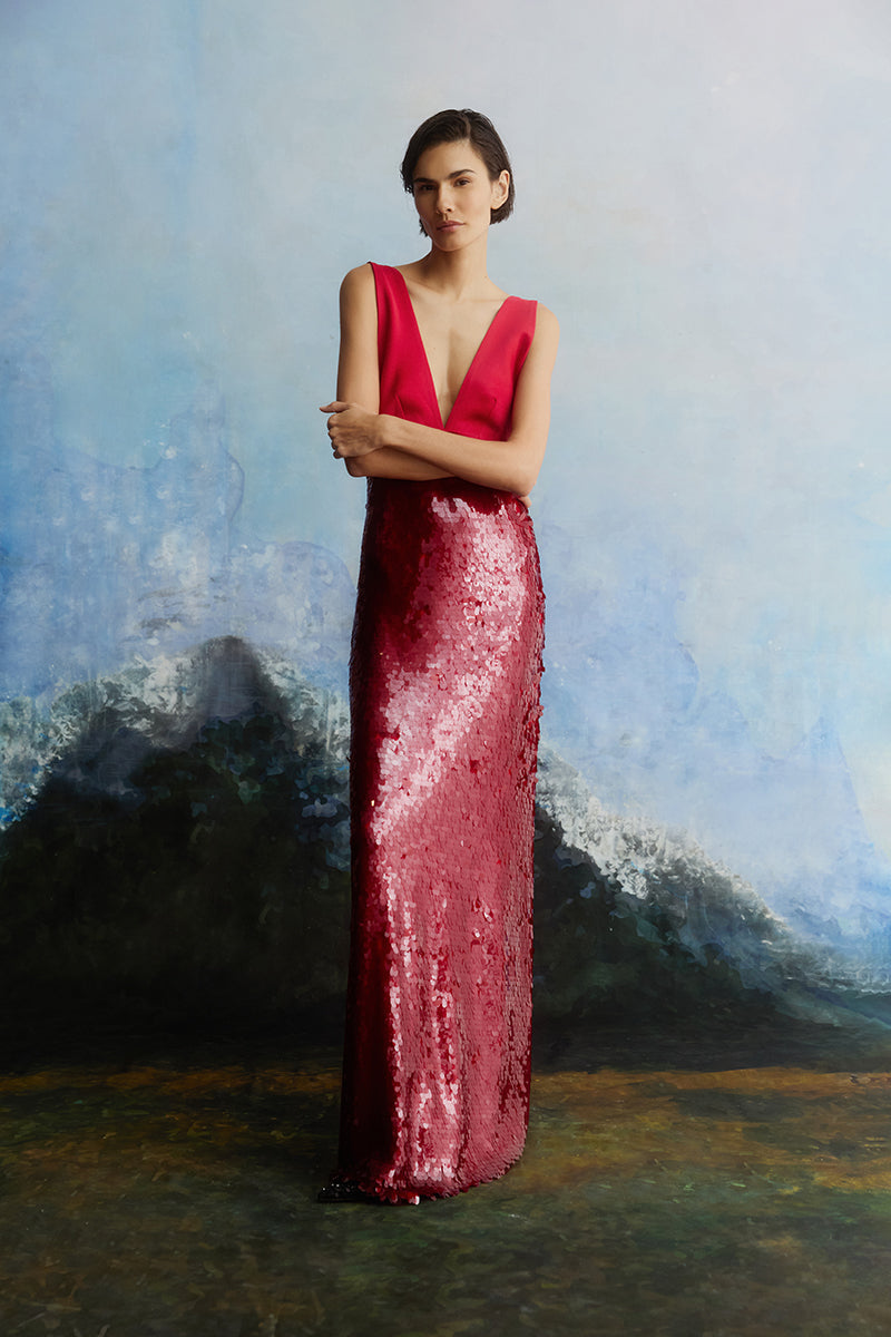 RUBRO RED SEQUIN DRESS
