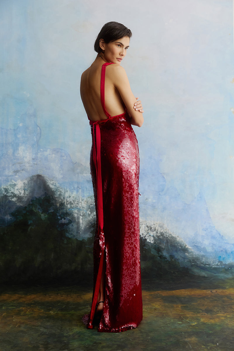 RUBRO RED SEQUIN DRESS