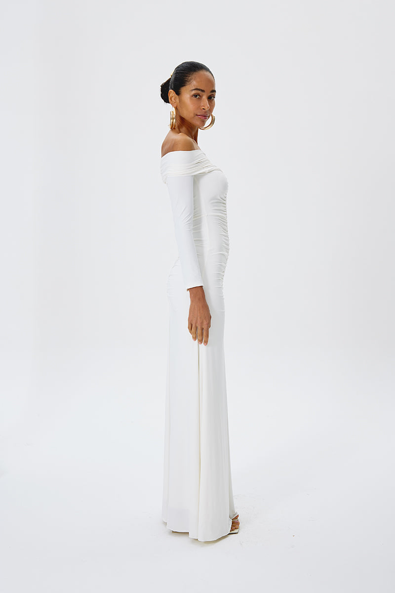 TREASURE DRESS IN OFF WHITE