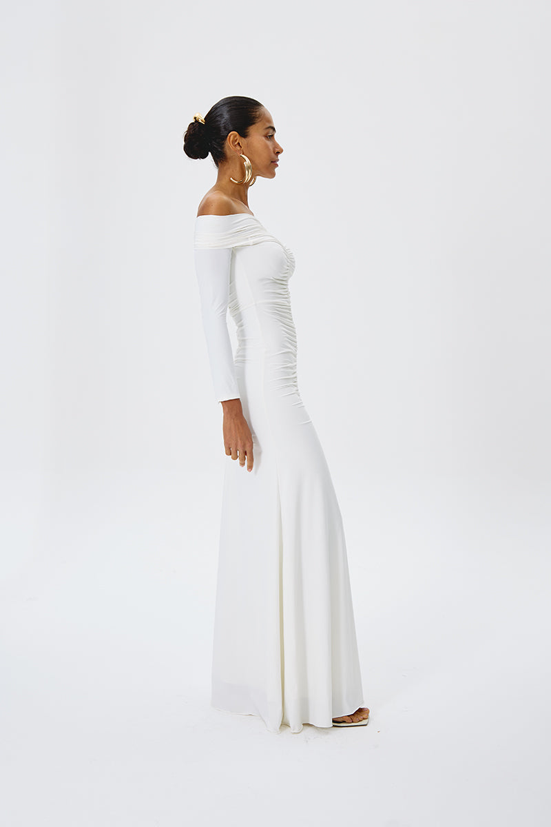 TREASURE DRESS IN OFF WHITE