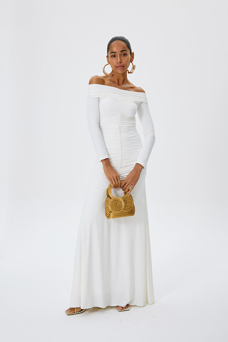 TREASURE DRESS IN OFF WHITE