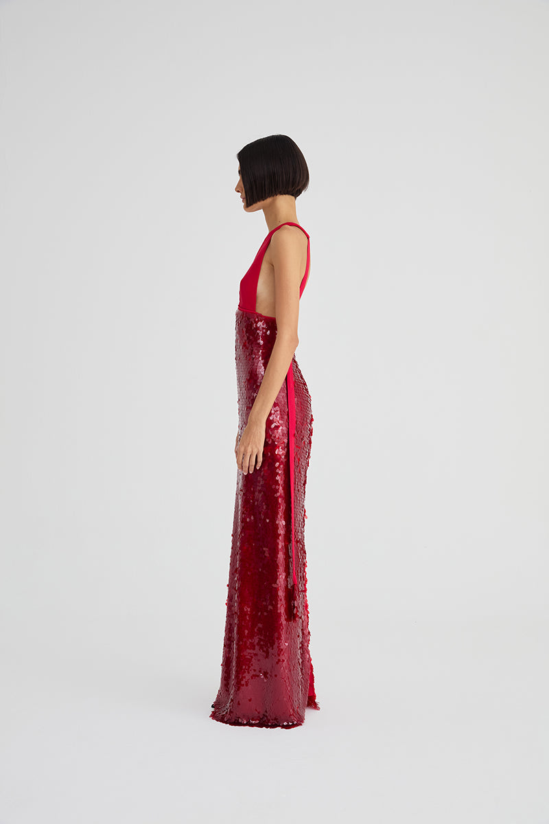 RUBRO RED SEQUIN DRESS
