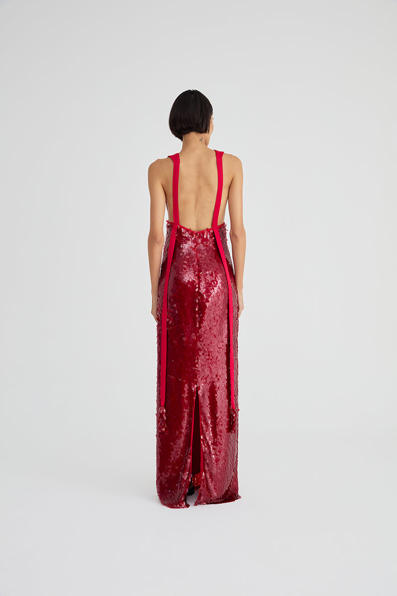 RUBRO RED SEQUIN DRESS