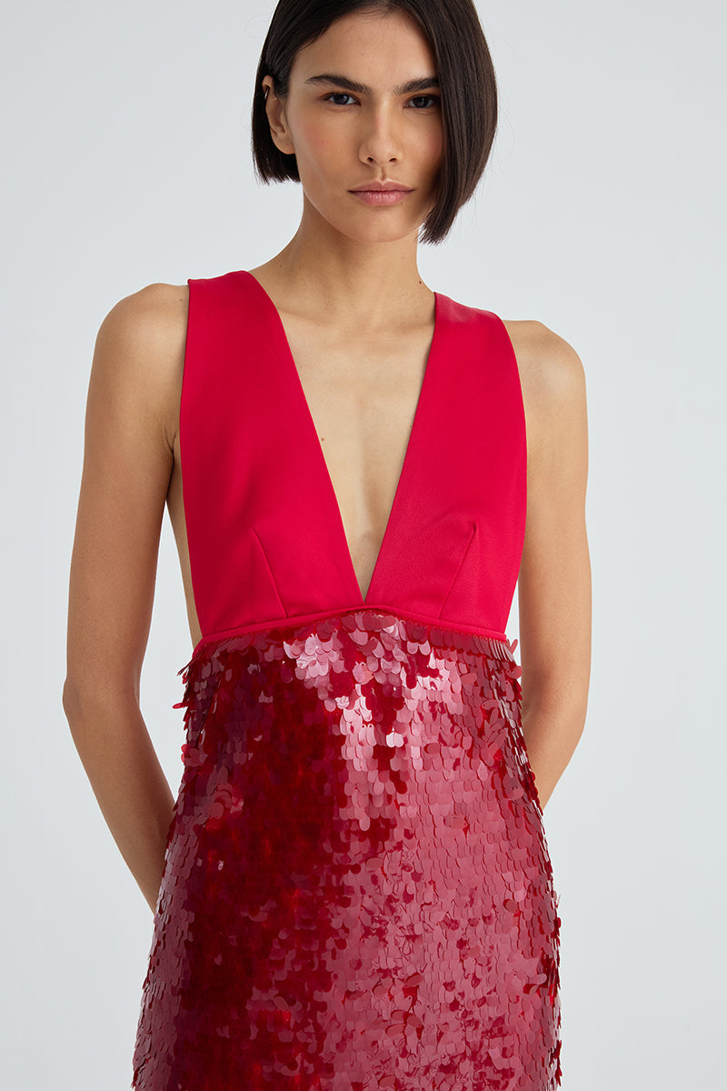 RUBRO RED SEQUIN DRESS