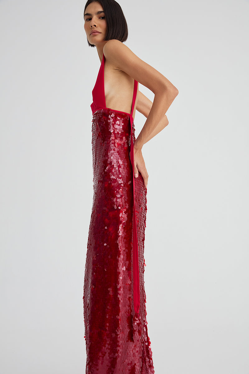 RUBRO RED SEQUIN DRESS