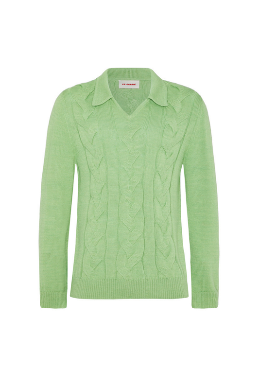 CABLES KNITTED MINT JUMPER