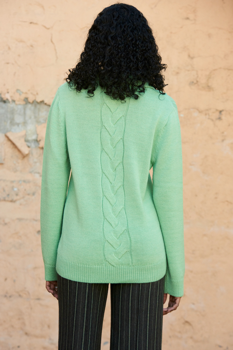 CABLES KNITTED MINT JUMPER