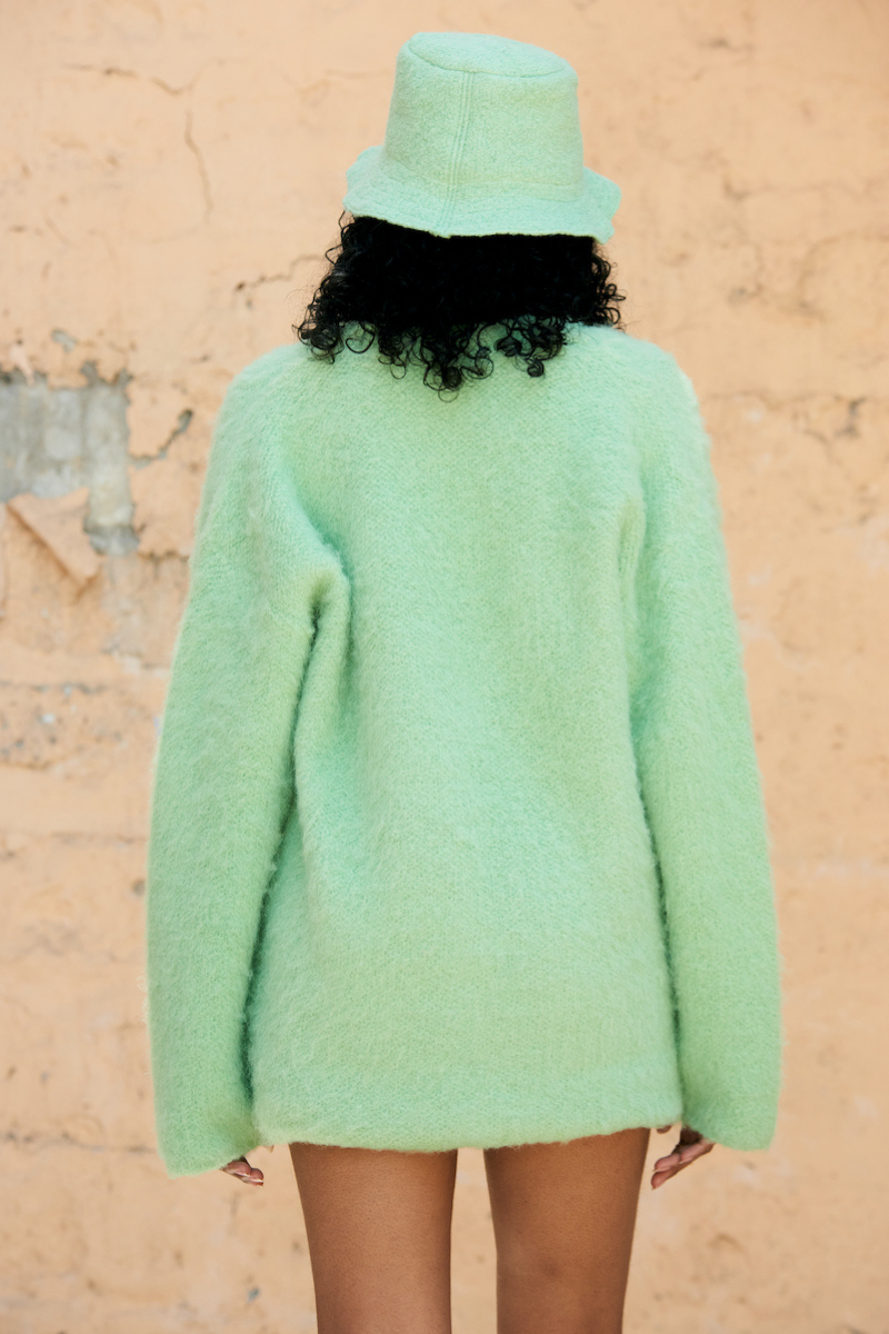 SURI KNITTED MINT CARDIGAN