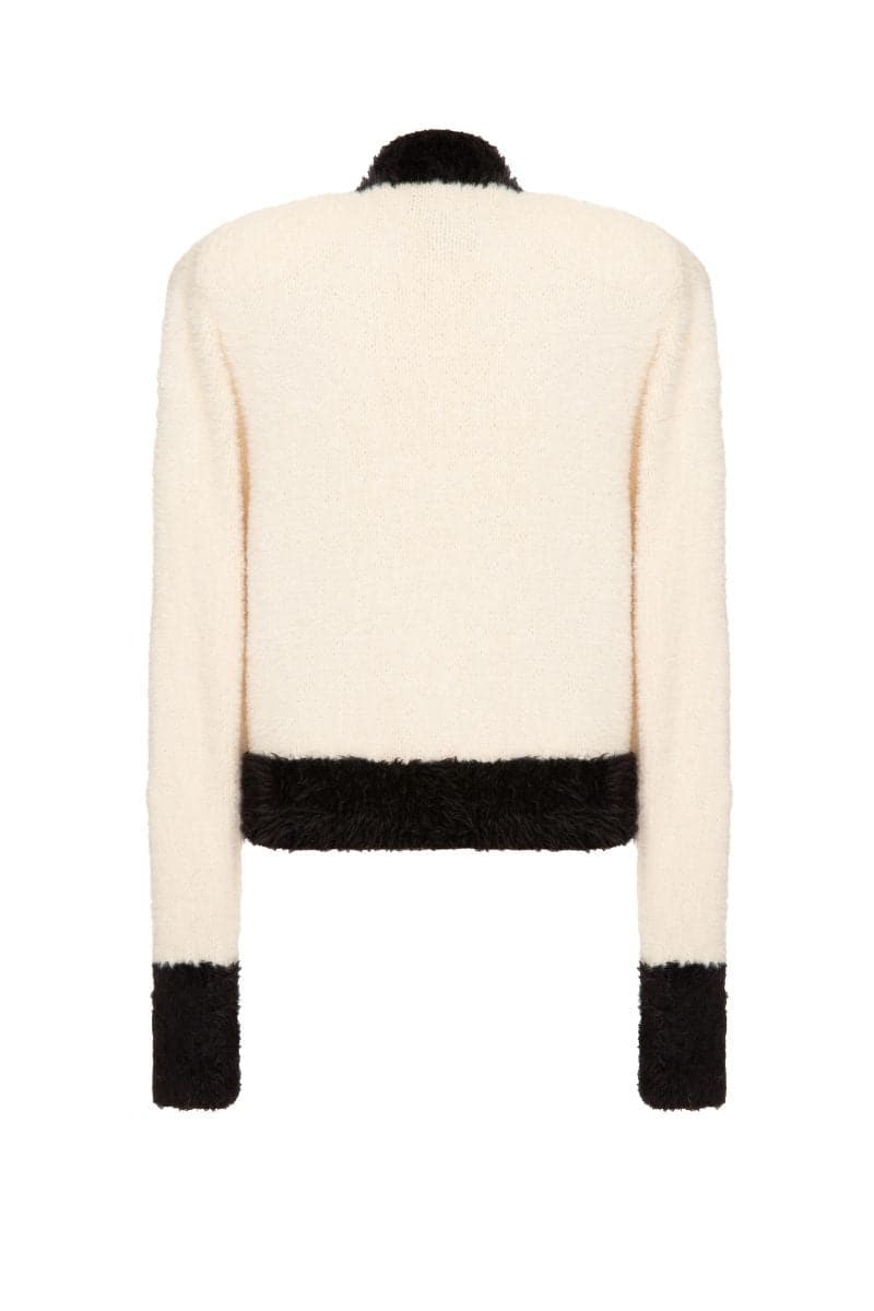 CLASSIC FLUFFY WHITE CARDIGAN
