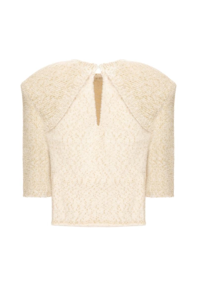DELILAH WHITE BOX SHOULDER SWEATER