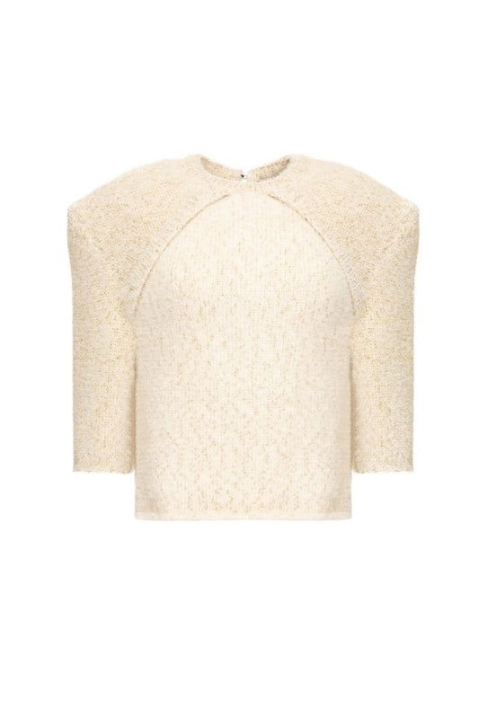 DELILAH WHITE BOX SHOULDER SWEATER