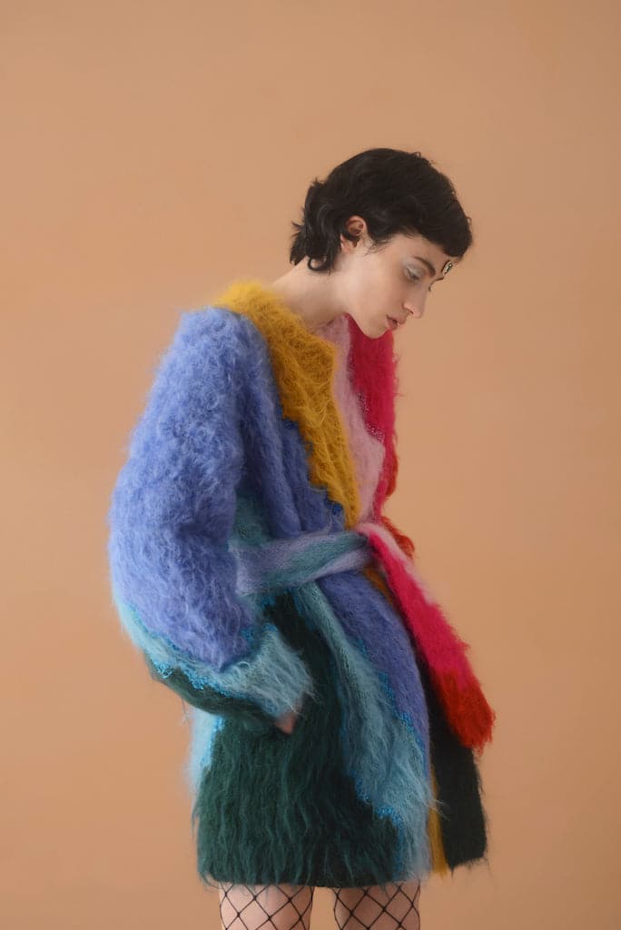 OVERSIZED BELTED MOHAIR CARDIGAN