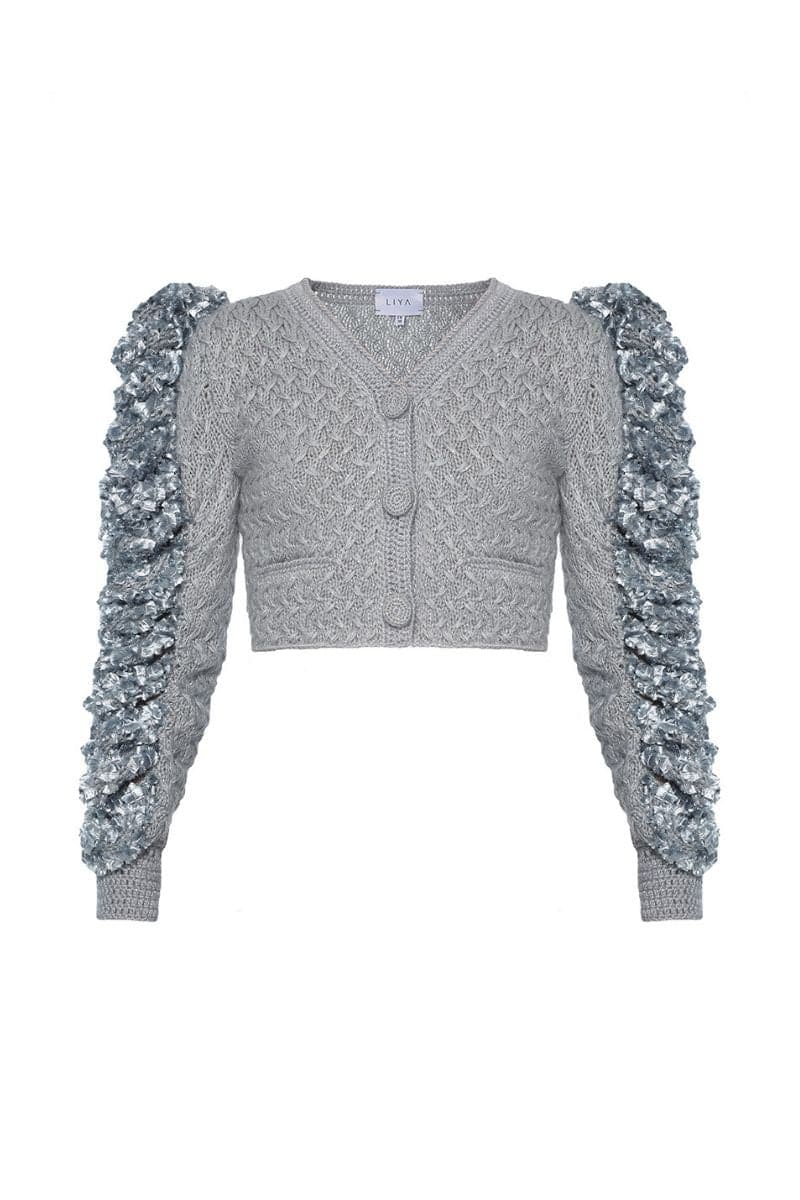 AQUA HAND KNITTED CARDIGAN