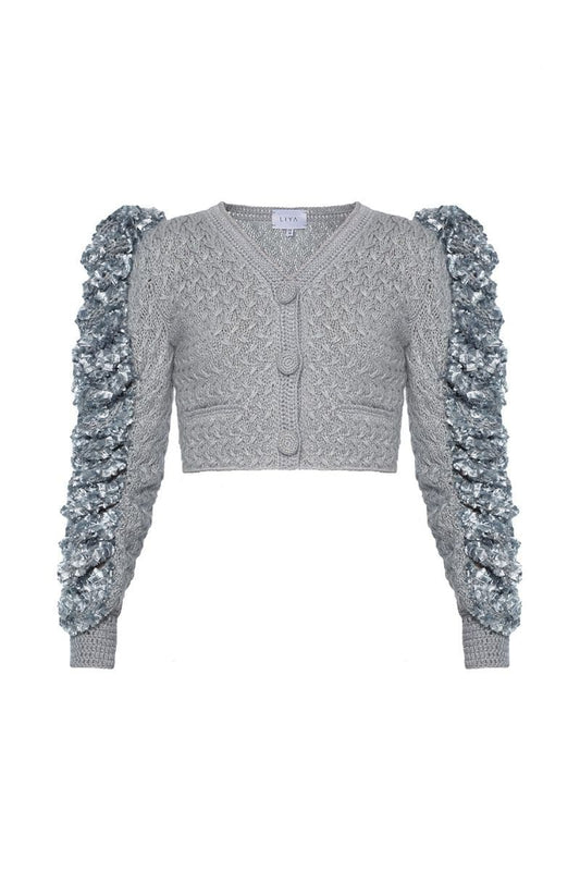 AQUA HAND KNITTED CARDIGAN
