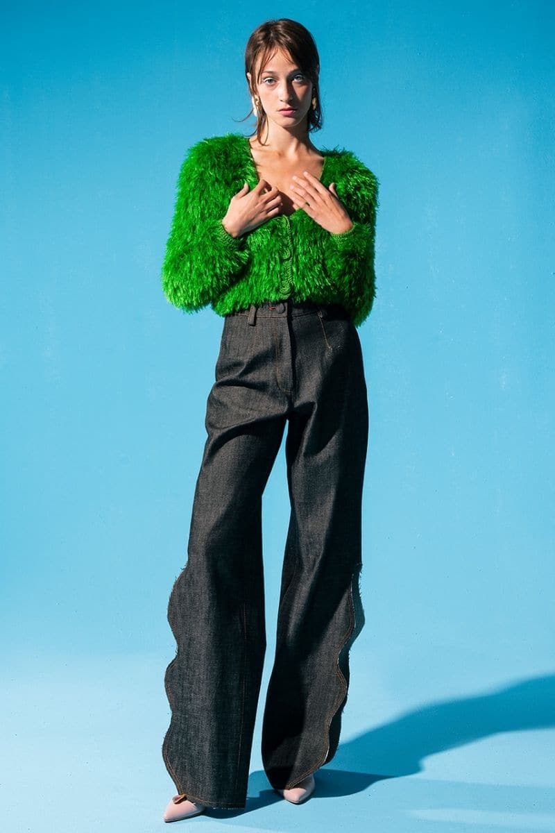 POP GREEN FLUFFY CARDIGAN