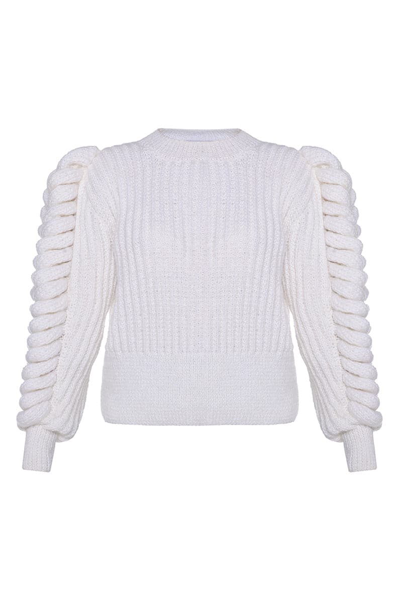 TURTLENECK WHITE SWEATER