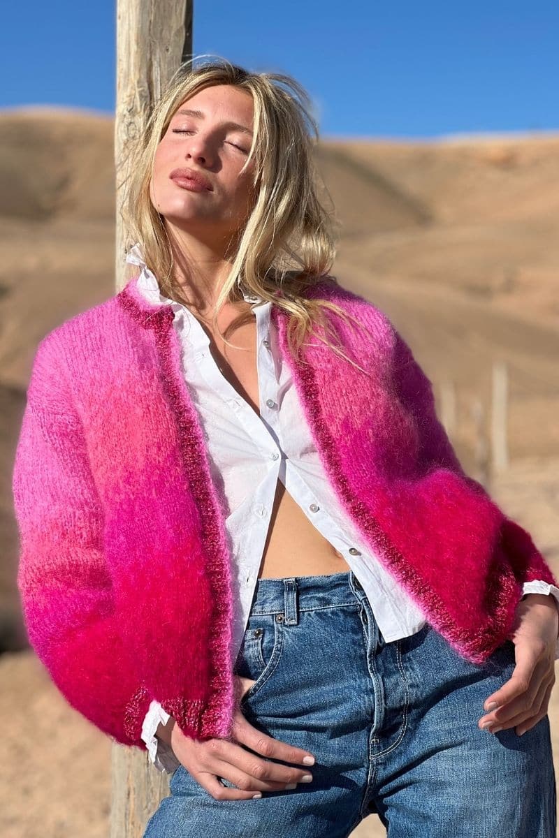 ROSE TIE&DYE MOHAIR GILET
